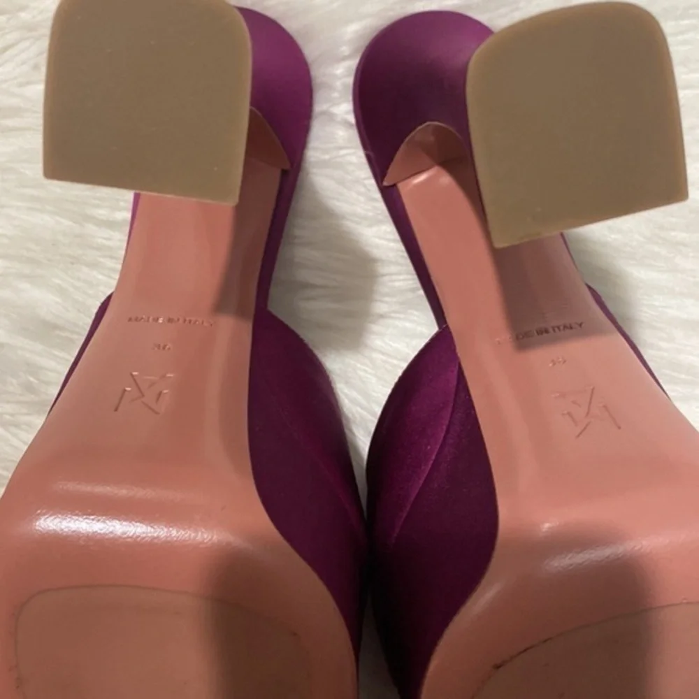 Amina Muaddi‎ Dalida silk satin platform sandal size 36EU